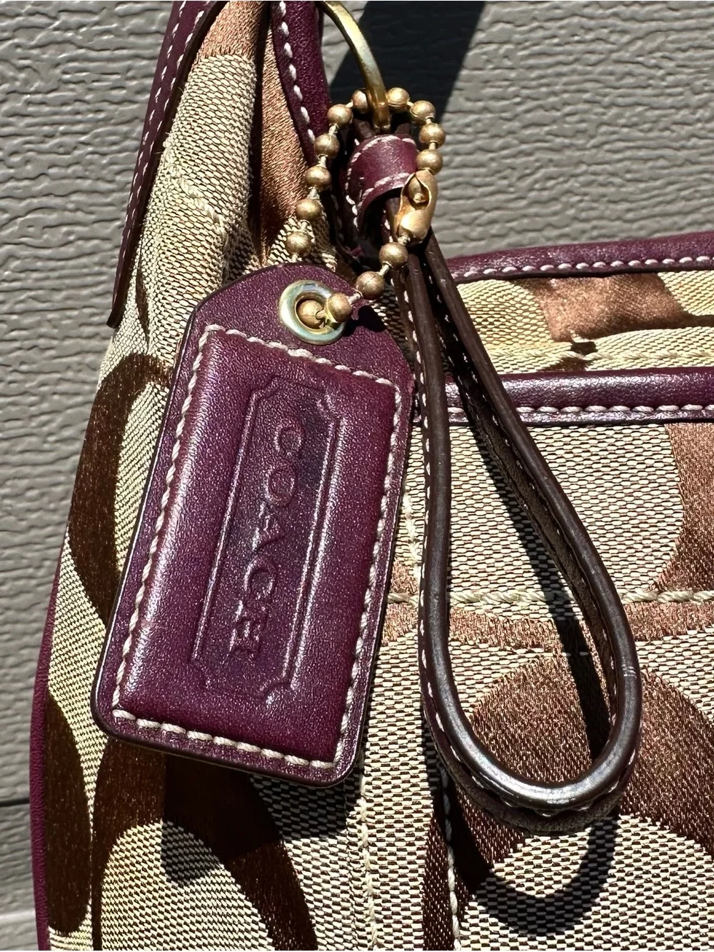 Vintage Y2K 2000s Preppy Coach 11290 Signature C Canvas Hobo Shoulder Bag